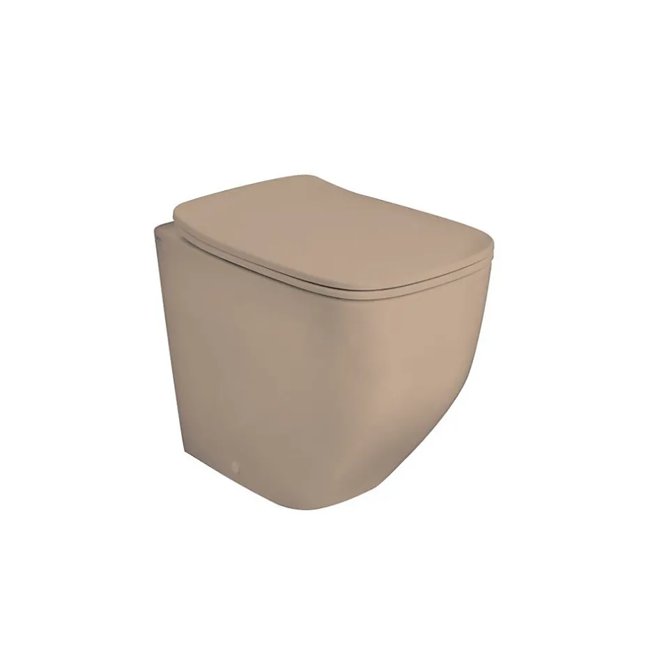 Kiamami Valentina Paire De Toilettes À Bidet Et À Chasse D'eau En Céramique Sable Mat* Wc À Poser