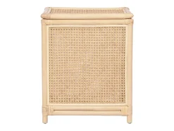 Vente-unique Panier à linge en rotin finition cannage avec couvercle - L. 45 x P. 33 x H. 56 cm - Naturel - CALYMA