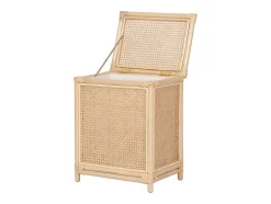 Vente-unique Panier à linge en rotin finition cannage avec couvercle - L. 45 x P. 33 x H. 56 cm - Naturel - CALYMA