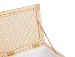 Vente-unique Panier à linge en rotin finition cannage avec couvercle - L. 45 x P. 33 x H. 56 cm - Naturel - CALYMA