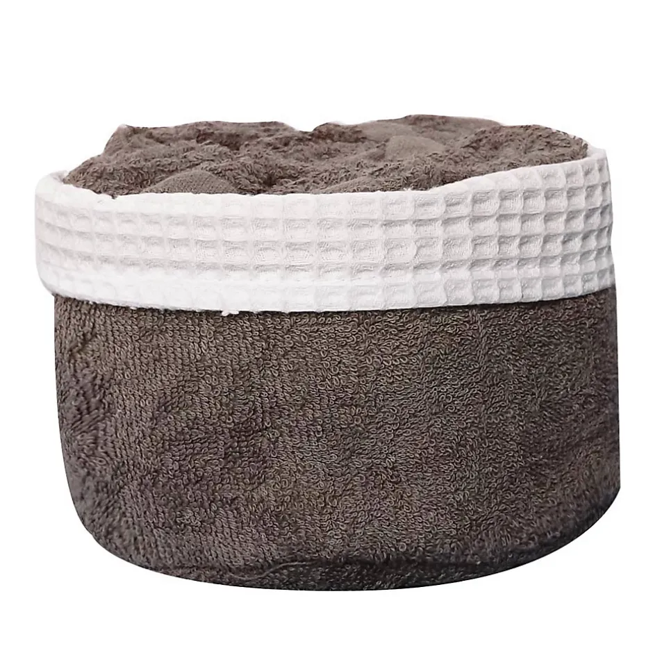 Sud Etoff Panier invité avec serviettes (30x30 cm - Taupe)