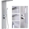 Homelody Panneau de douche Chromé en Laiton 4 en 1 Colonne de Douche Hydromassante Murale Système de Douche Multifonctionnel