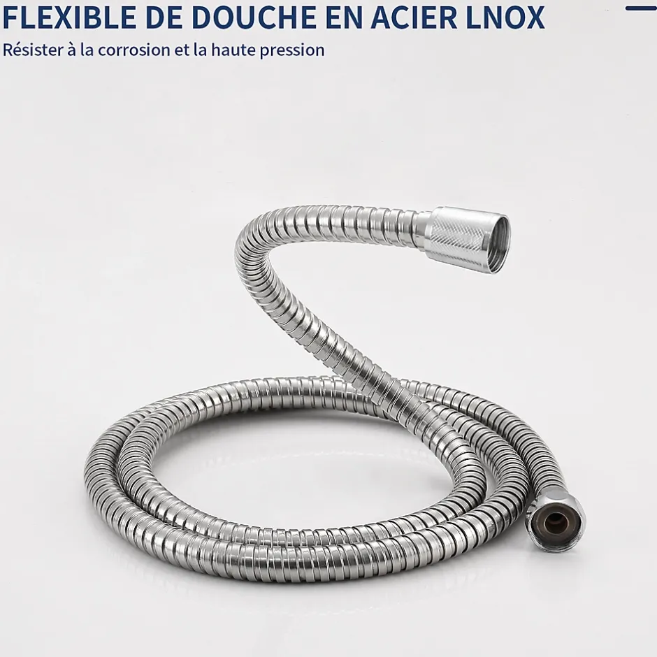 Homelody Panneau de douche Chromé en Laiton 4 en 1 Colonne de Douche Hydromassante Murale Système de Douche Multifonctionnel