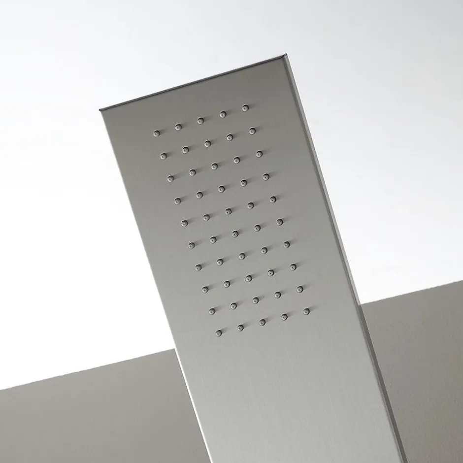 Kiamami Valentina Panneau De Douche Hydromassante En Acier Chromé Avec Design Carré