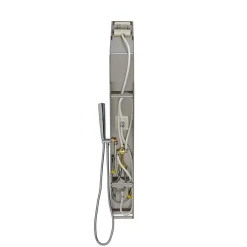 Kiamami Valentina Panneau De Douche Hydromassante En Acier Chromé Avec Design Carré