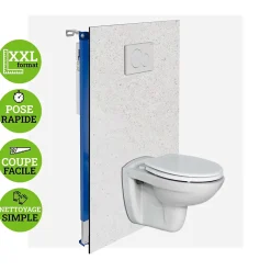 Kobert-in Panneau d'habillage pour bâti,support WC suspendu, 1200x1200x4 mm, finition Marbre Gris, Versilla KOBERT,IN