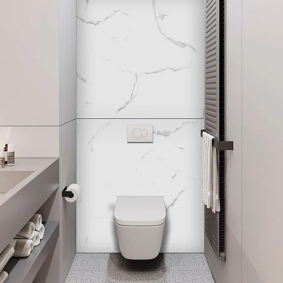 Kobert-in Panneau d'habillage pour bâti,support WC suspendu, 1200x1200x4 mm, finition Marbre Blanc, Mud KOBERT,IN* Wc Suspendu