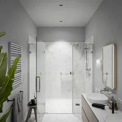 Mon Marché Déco Panneau Douche PVC Marbre de Carrare - L. 240 x l. 100 x ép. 1 cm