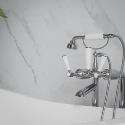 Mon Marché Déco Panneau Douche PVC Marbre Calacatta - L. 240 x l. 100 x ép. 1 cm* Panneau Mural De Salle De Bains
