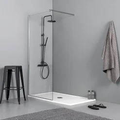 Panneau fixe pour porte de douche cm 100 verre clair 6 mm - walk in