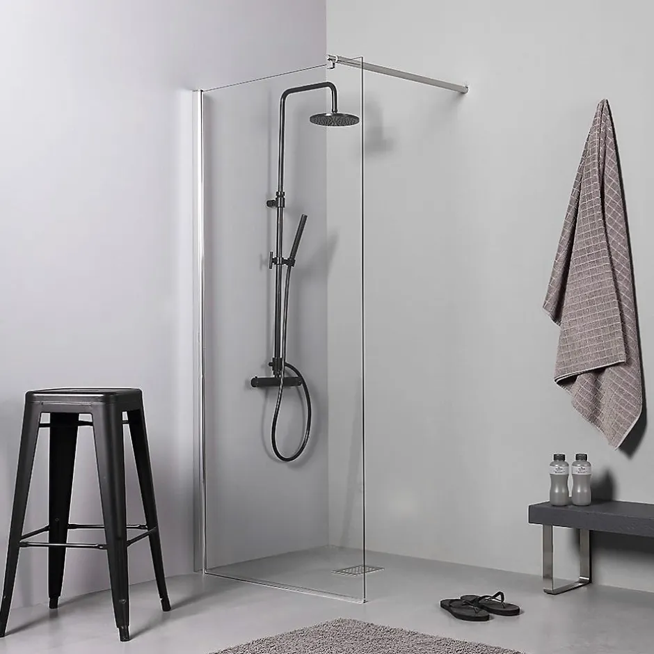 Panneau fixe pour porte de douche cm 100 verre clair 6 mm - walk in