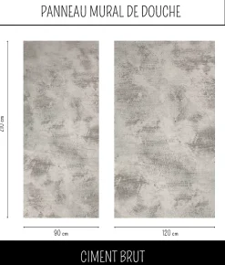 Ma nouvelle décoration Panneau Mural Alu Douche salle de bain CIMENT Brut 120 cm x 210 cm Ma Nouvelle Déco