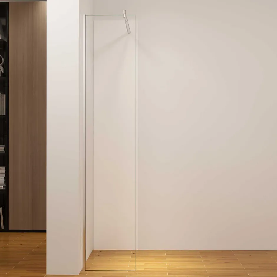 AICA Sanitaire Panneau mural de douche Blanc 40 x 210 cm mural aluminium avec 1 profile - Étanche, durable et facile à nettoyer* Panneau Mural De Salle De Bains