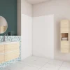 AICA Sanitaire Panneau mural de douche blanc 120x80x210cm,Panneaux muraux salle de bain habillage mural aluminium,avec 2 profilés de finition