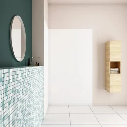 AICA Sanitaire Panneau mural de douche blanc 120x80x210cm,Panneaux muraux salle de bain habillage mural aluminium,avec 2 profilés de finition