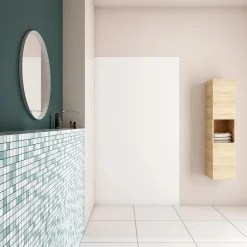 AICA Sanitaire Panneau mural de douche blanc 80x210cm,Panneaux muraux salle de bain habillage mural aluminium,avec 2 profilés de finition* Panneau Mural De Salle De Bains