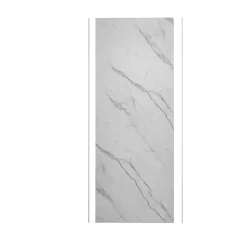 AICA Sanitaire Panneau mural de douche effet blanc marbre 80 x 210 cm mural aluminium avec 1 profile - Étanche, durable et facile à nettoyer