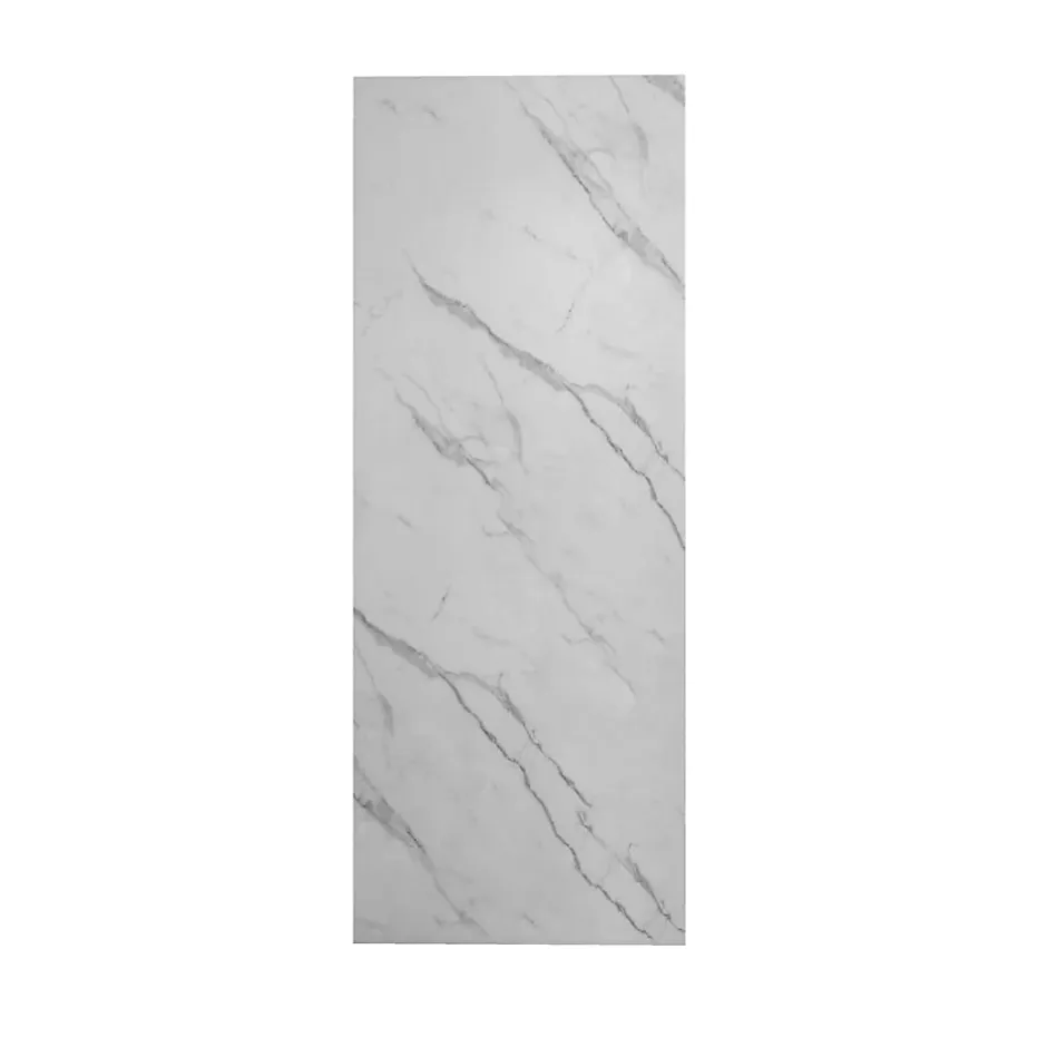 AICA Sanitaire Panneau mural de douche effet blanc marbre 120 x 210 cm mural aluminium - Étanche, durable et facile à nettoyer* Panneau Mural De Salle De Bains