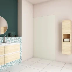 AICA Sanitaire Panneau mural de douche Ivoire 100x210cm,Panneaux muraux salle de bain habillage mural aluminium