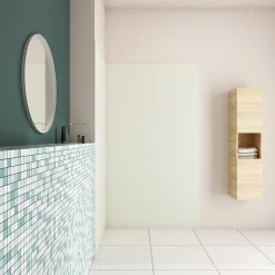 AICA Sanitaire Panneau mural de douche Ivoire 120x90x210cm,Panneaux muraux salle de bain habillage mural aluminium,avec 2 profilés de finition