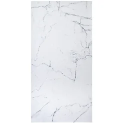 Autres Panneau mural de douche resine effet marbre blanc 250x100 cm Natte d'etancheite periferique integree* Panneau Mural De Salle De Bains