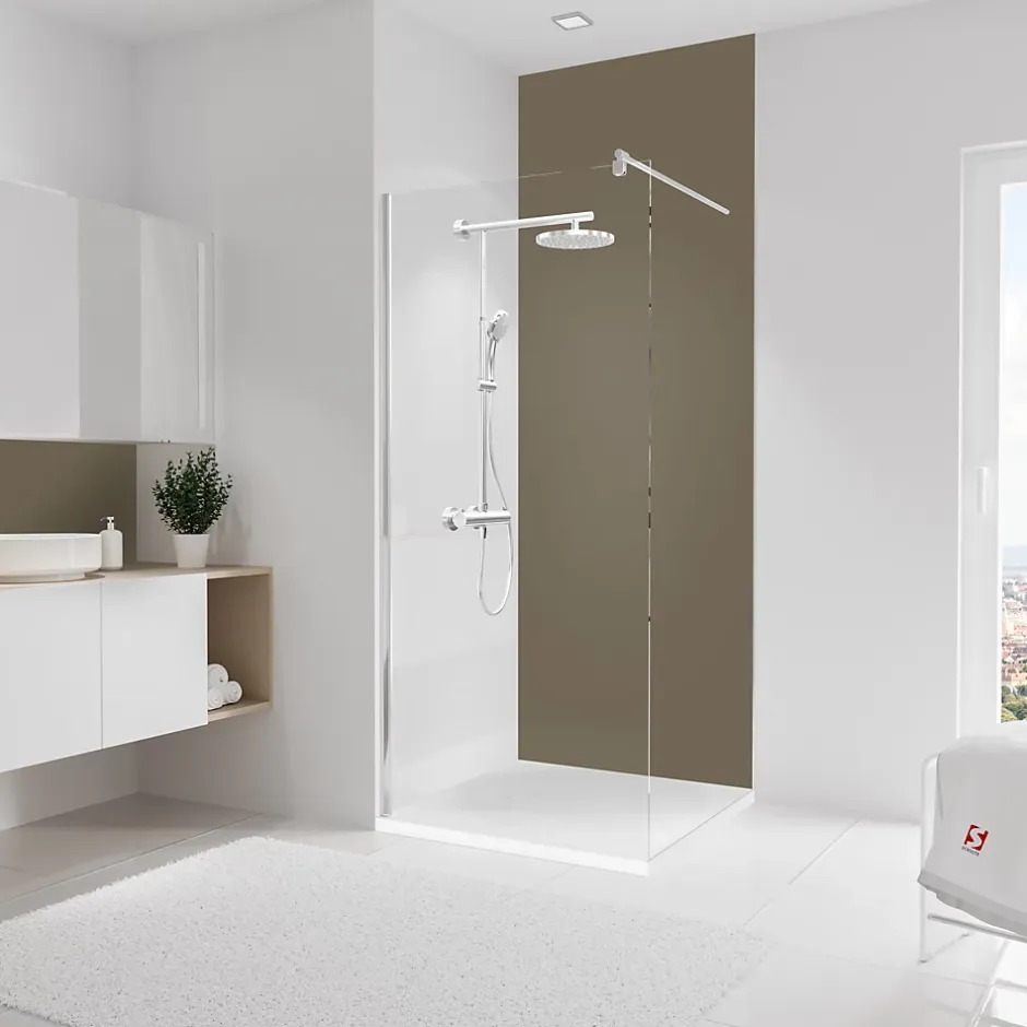 Schulte Panneau mural de salle de bains l.90x255 cm, taupe, DécoDesign
