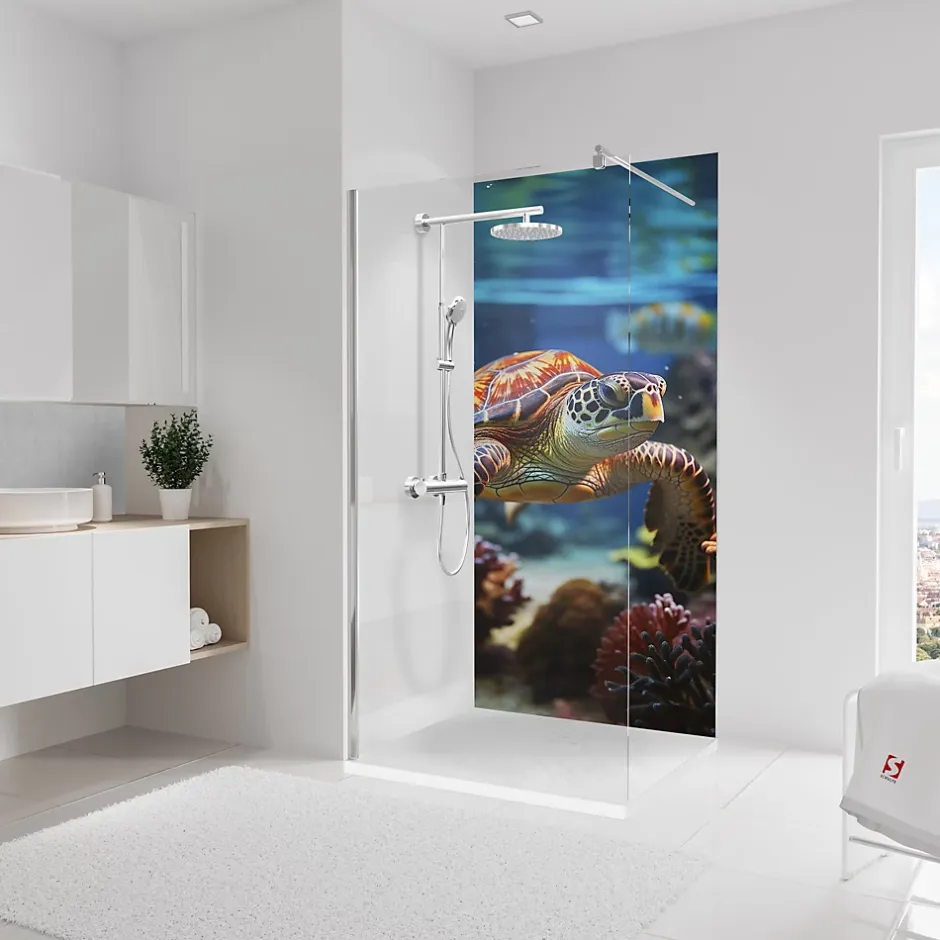 Schulte Panneau mural de salle de bain l.90 x H.210 cm, motif tortue, DécoDesign* Panneau Mural De Salle De Bains