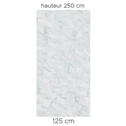 Kinedo Panneau mural de salle de bain - Kinewall Design - - Marbre blanc - 125x250 cm