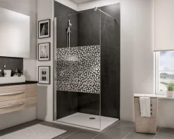 Schulte Panneau mural de salle de bains l.100 x H.255 cm, effet ardoise anthracite mat, Décodesign vendu par 2
