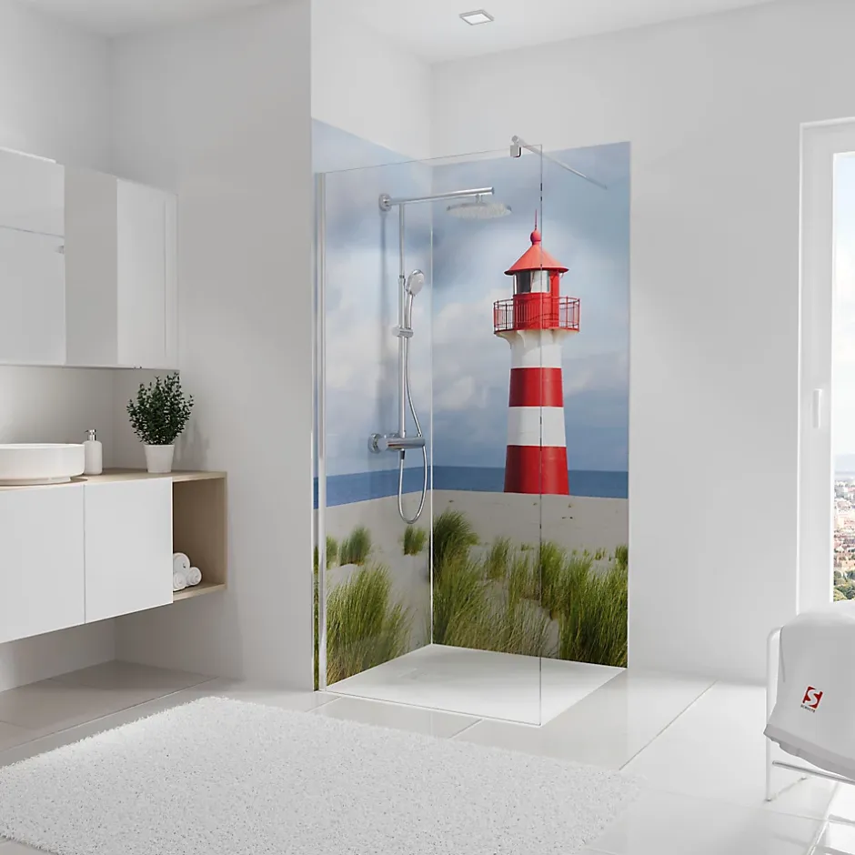 Schulte Panneau mural de salle de bains l.90 x H.210 cm, phare en angle, Décodesign photo vendu par 2* Panneau Mural De Salle De Bains
