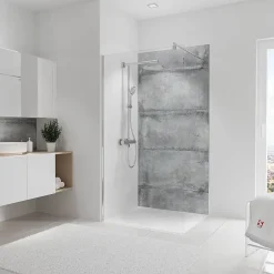 Schulte Panneau mural de salle de bains l.100 x H.210 cm, effet béton gris, DécoDesign