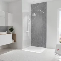 Schulte Panneau mural de salle de bain l.100 x H.255 cm, marbre gris, DécoDesign