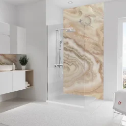 Schulte Panneau mural de salle de bains l.100 x H.210 cm, effet marbre beige, DécoDesign Softtouch* Panneau Mural De Salle De Bains