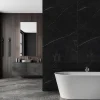 Decoon Panneau Mural Douche SPC/PVC Décor Marbre Noir satiné - 90x260cm - 2,34M²* Panneau Mural De Salle De Bains