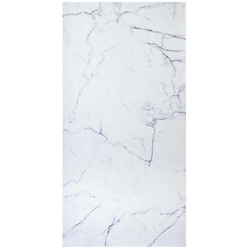 Autres Panneau mural pour salle de bain resine effet marbre blanc 250x120 cm Natte d'etancheite periferique integree
