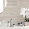 Dumawall+ panneaux muraux douche - dalle pvc travertino 37,5 cm ht x 65 cm lg - lot de 8 plaques - 1,95 m2* Panneau Mural De Salle De Bains