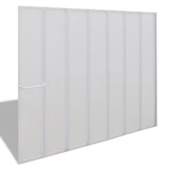 Vidaxl Pare baignoire à 7 volets avec porte-serviettes (140x168 cm - Blanc)* Pare-Baignoire