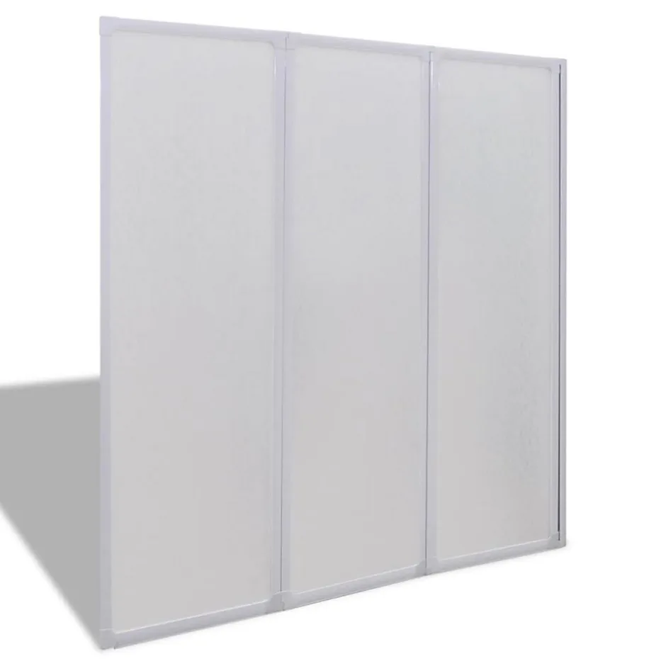 Vidaxl Pare baignoire à 3 volets rétractables (141x132 cm - Blanc)* Pare-Baignoire