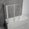 Schulte Pare baignoire à coller 2 volets + paroi de retour fixe, 89 x 70 x 120 cm, alu-argenté,* Pare-Baignoire