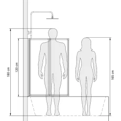 Schulte Pare baignoire à coller 2 volets + paroi de retour fixe, 89 x 70 x 120 cm, alu-argenté,* Pare-Baignoire