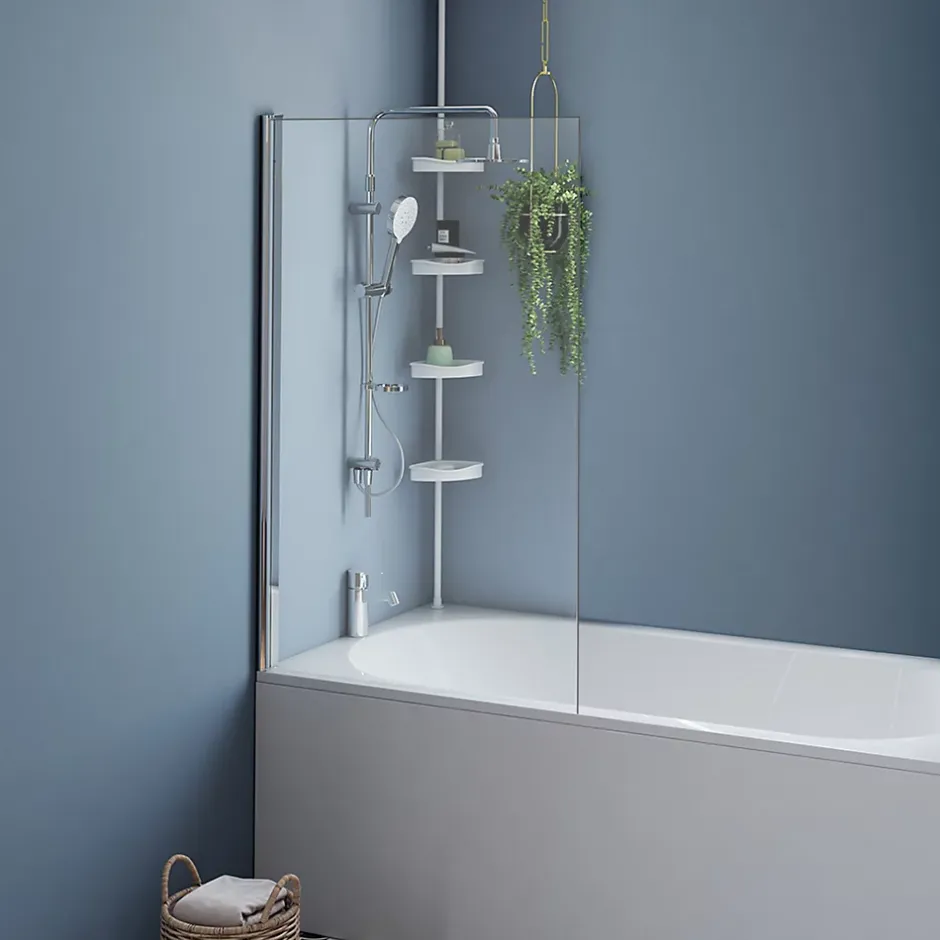 IDMarket Pare baignoire 1 volet 70x120 cm avec profilé en aluminium argenté