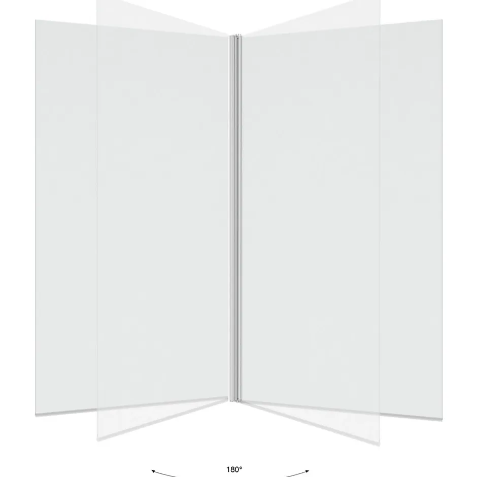 IDMarket Pare baignoire 1 volet 70x120 cm avec profilé en aluminium argenté