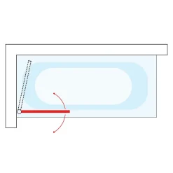 IDMarket Pare baignoire 1 volet 70x120 cm avec profilé en aluminium argenté