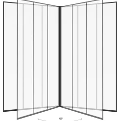 IDMarket Pare baignoire 1 volet 80x140 cm sérigraphié effet verrière avec profilé en aluminium noir