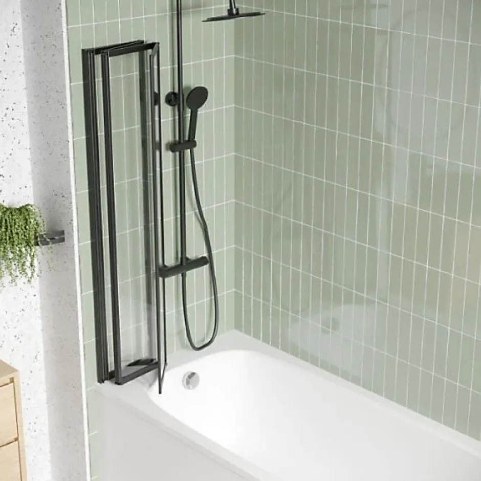 Gelco Pare Baignoire 4 volets - - LEXIA Noir - 110 x 140* Pare-Baignoire