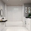 AICA Sanitaire pare baignoire Argent 70x130cm,paroi fixée,5mm verre anticalcaire,style industriel et Installation réversible