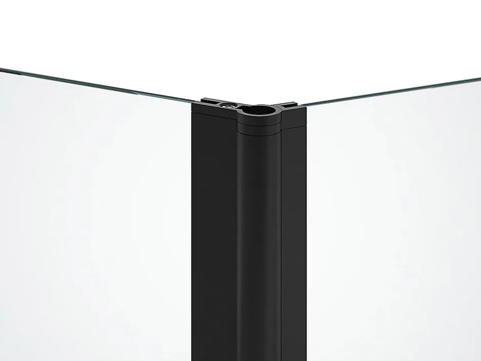 Vente-unique Pare baignoire avec porte-serviette et retour pivotant noir mat - (70 + 30) x 140 cm - PRIMAEL* Pare-Baignoire