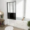 Galedo Pare baignoire Black Indus pivotant noir 130 x 75cm* Pare-Baignoire