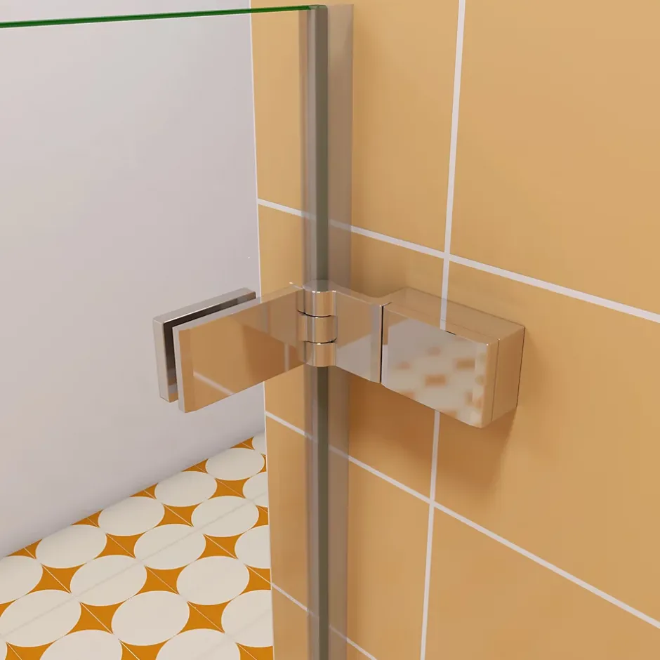 AICA Sanitaire Pare baignoire chromé 2 volets - L.110 x H.140cm - 5mm verre sécurité - Pivotant et repliable 180 degré* Pare-Baignoire