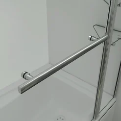 AICA Sanitaire Pare baignoire chromé pivotante L.100 x 140 cm avec 2 étagères - 6mm verre sécurité - solution pratique, élégante* Pare-Baignoire